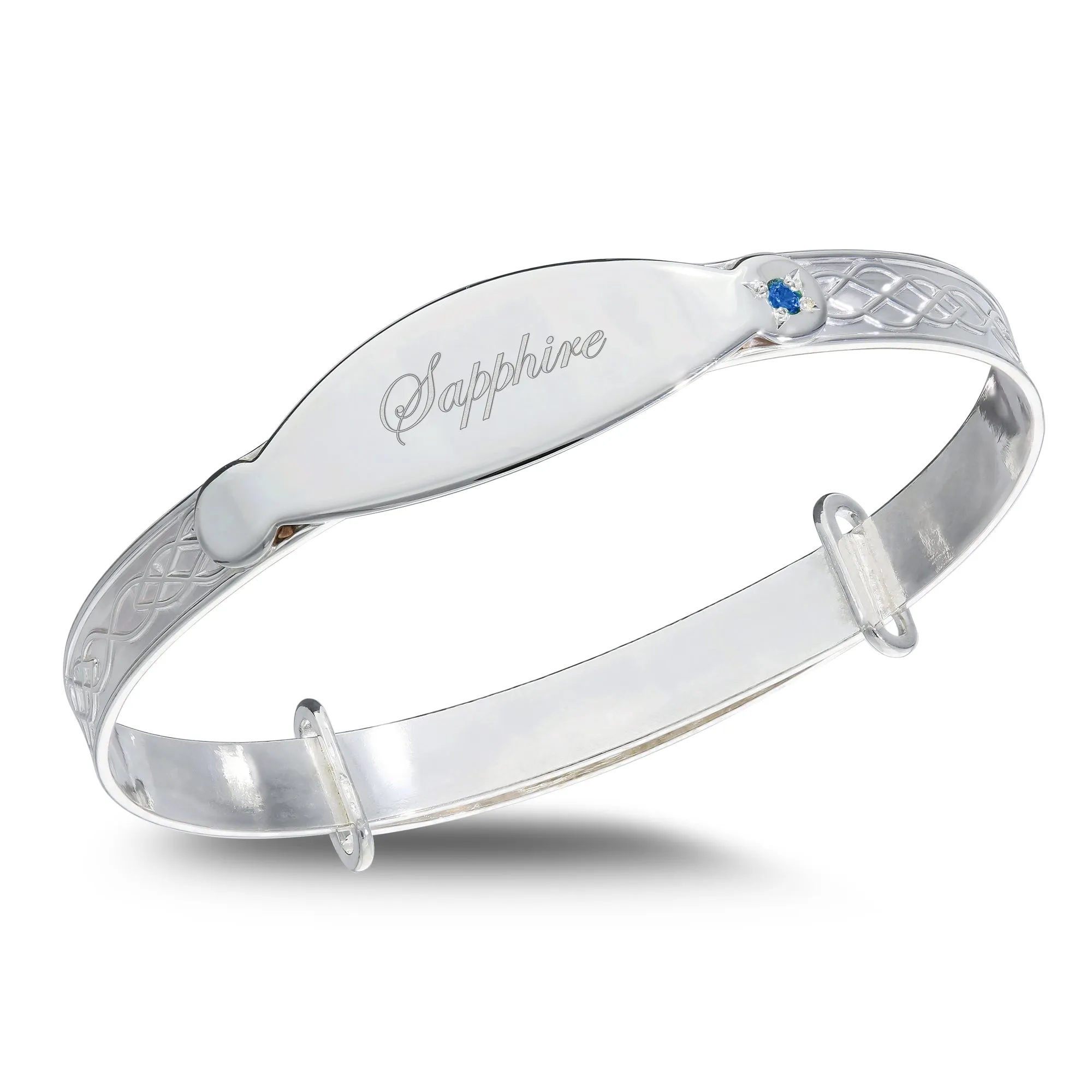 Children’s Personalised Silver Birthstone Bangle (0-5  yrs)