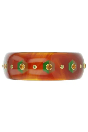 Citrine Peridot Tortoise Bakelite Bangle