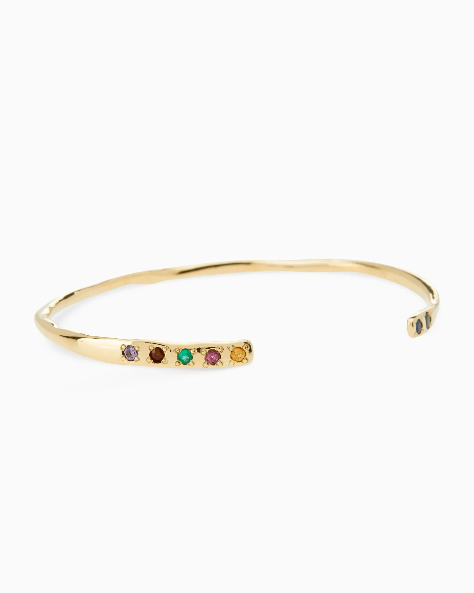 Collective Stone Cuff Bracelet | Solid Yellow Gold