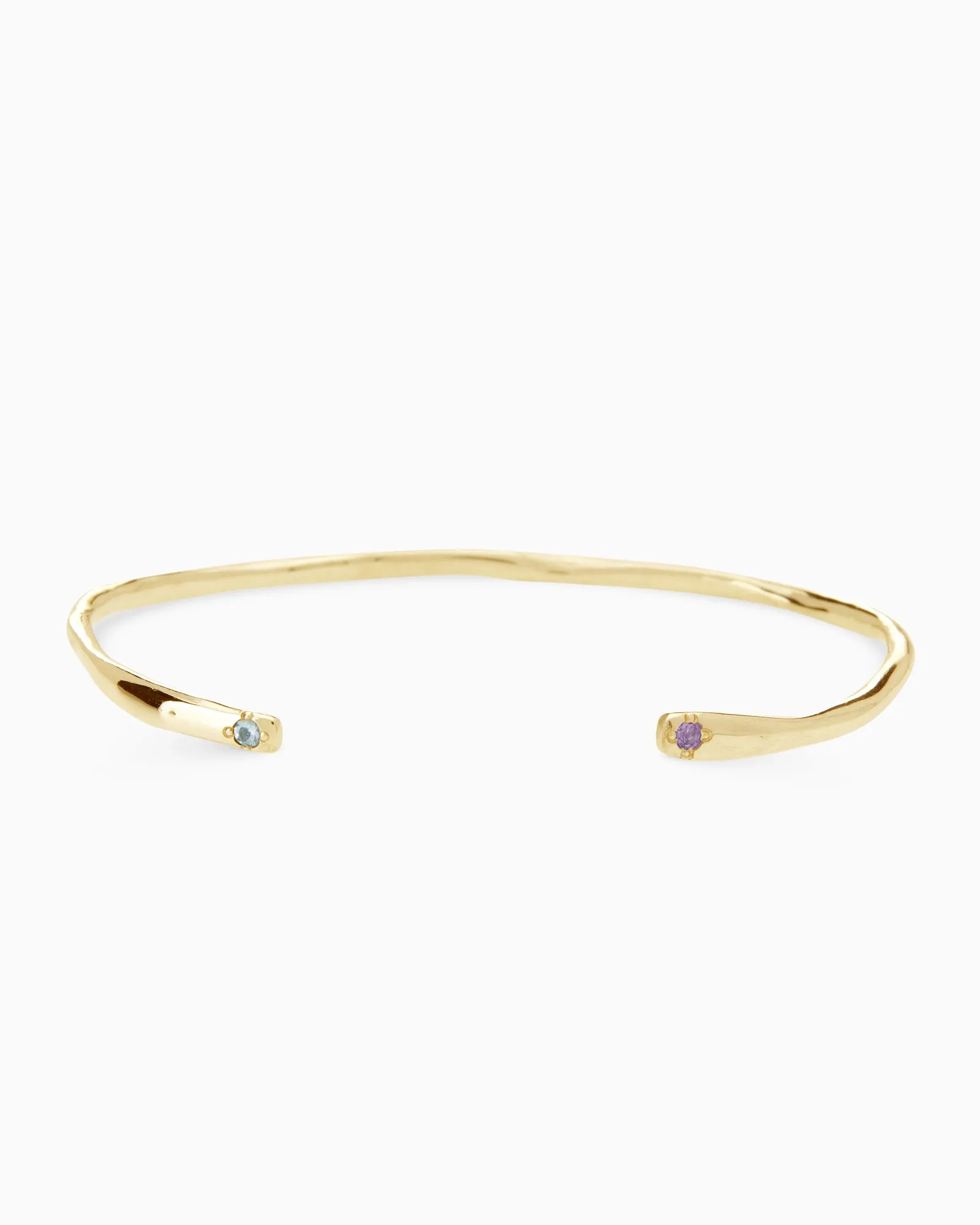 Collective Stone Cuff Bracelet | Solid Yellow Gold