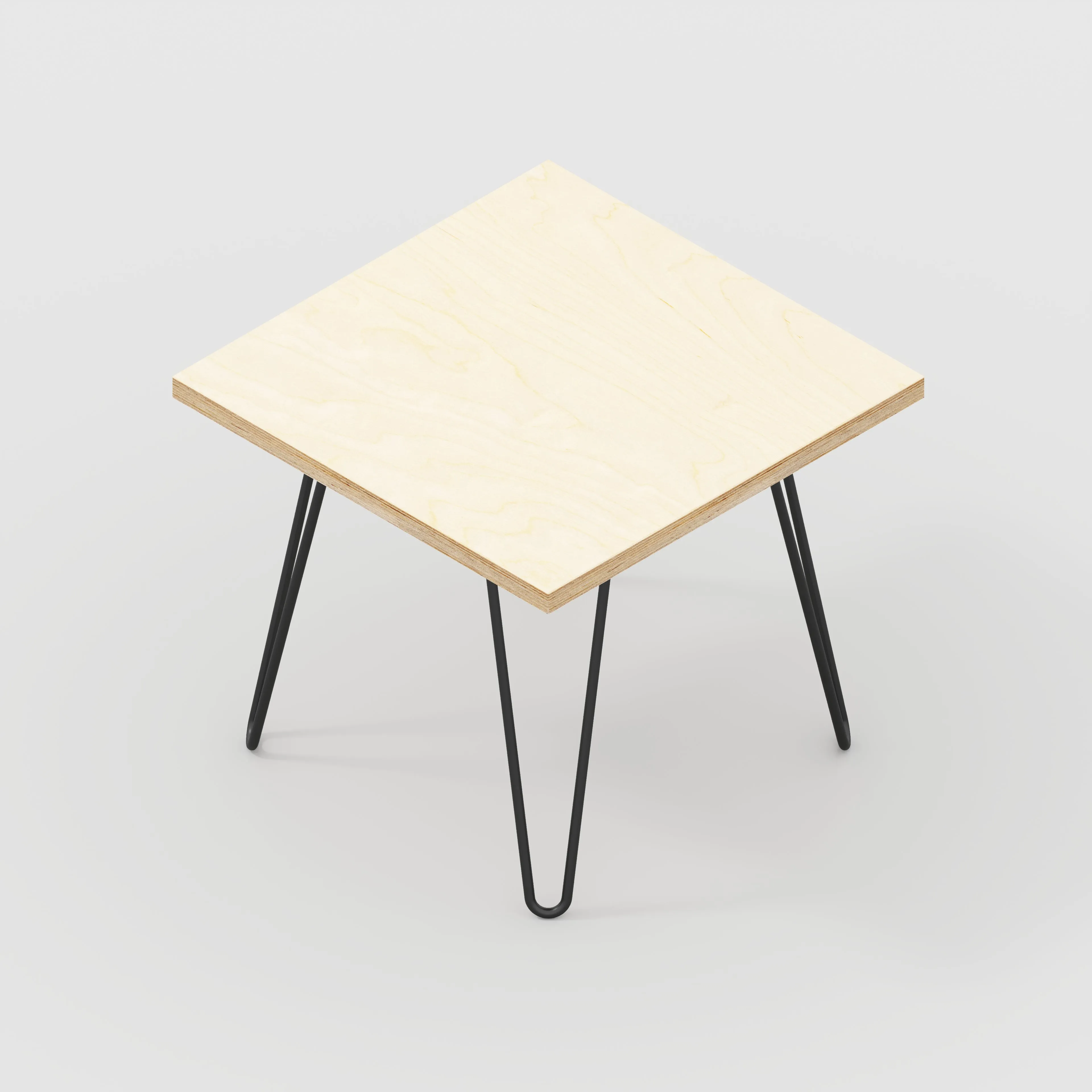 Custom Plywood Side Table with Hairpin Legs