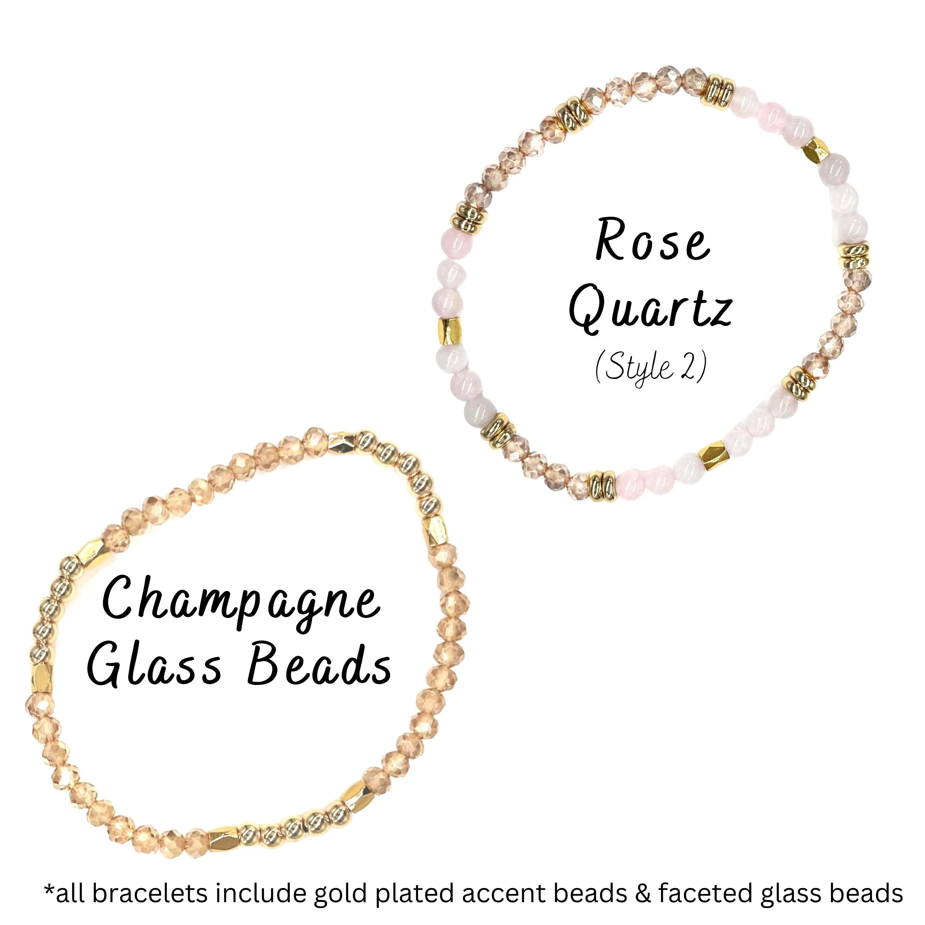 Dainty Healing Crystal Gold Accent Bracelets