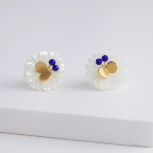 Daisy lapis lazuli butterfly earrings