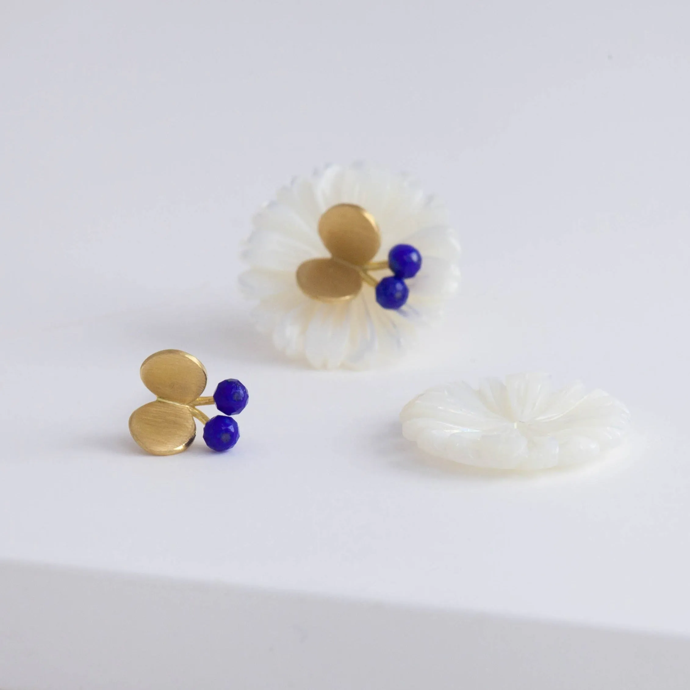 Daisy lapis lazuli butterfly earrings