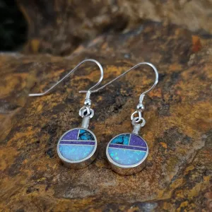 David Rosales Shalako Inlaid Sterling Silver Dangle Earrings