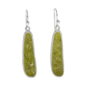 David Urso Soft Green Peridot Slab Earrings