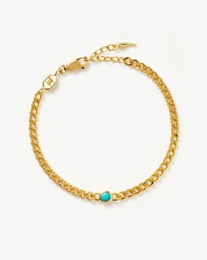 December Birthstone Chain Bracelet | 18k Gold Plated Vermeil/Turquoise