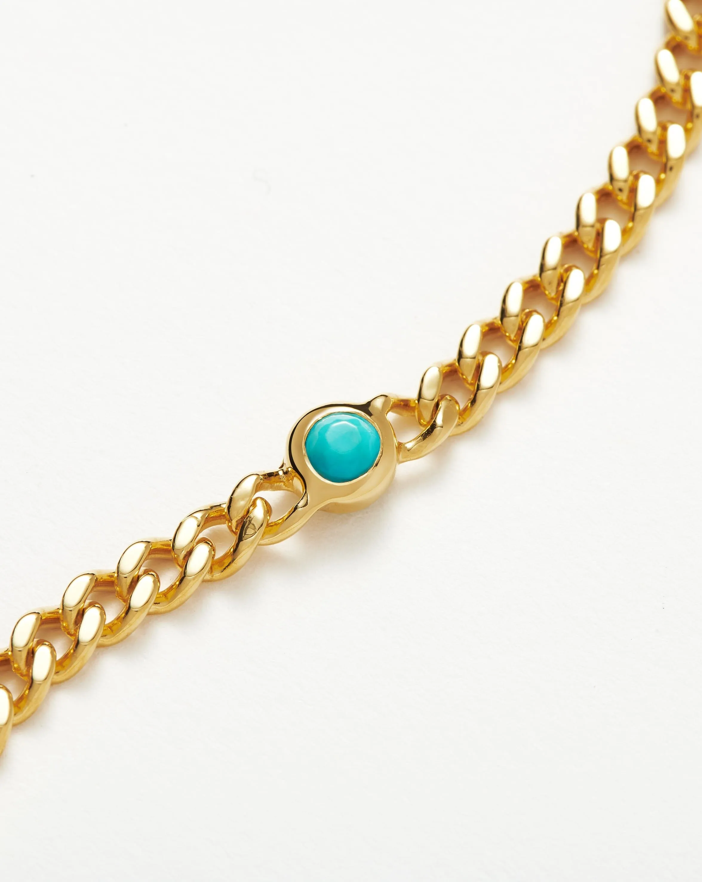 December Birthstone Chain Bracelet | 18k Gold Plated Vermeil/Turquoise