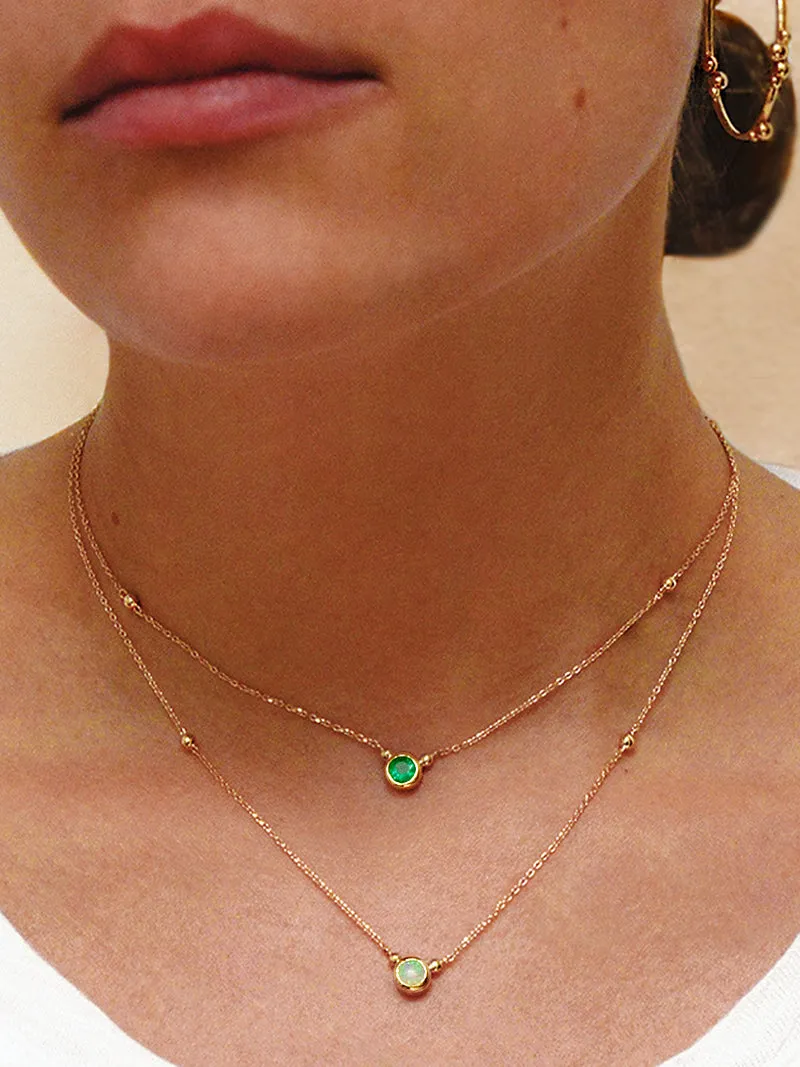 Dew Drop Bonheur Birthstone Necklace