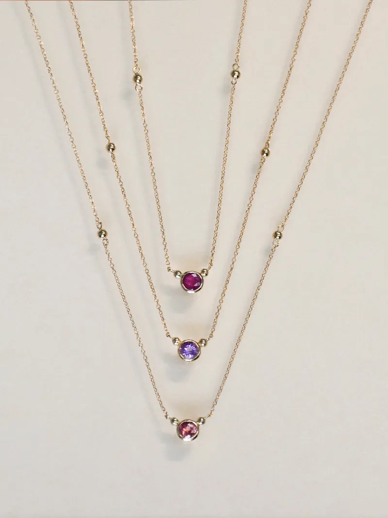 Dew Drop Bonheur Birthstone Necklace