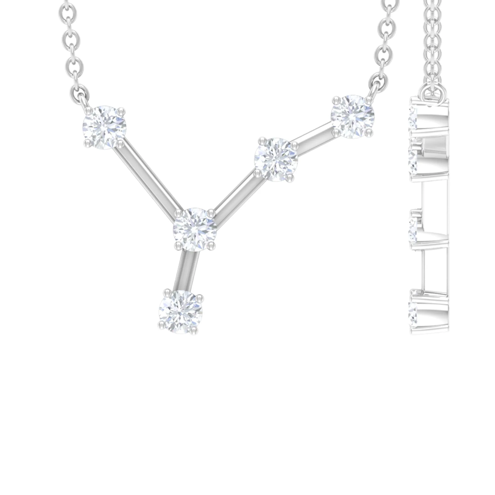 Diamond Cancer Zodiac Constellation Necklace