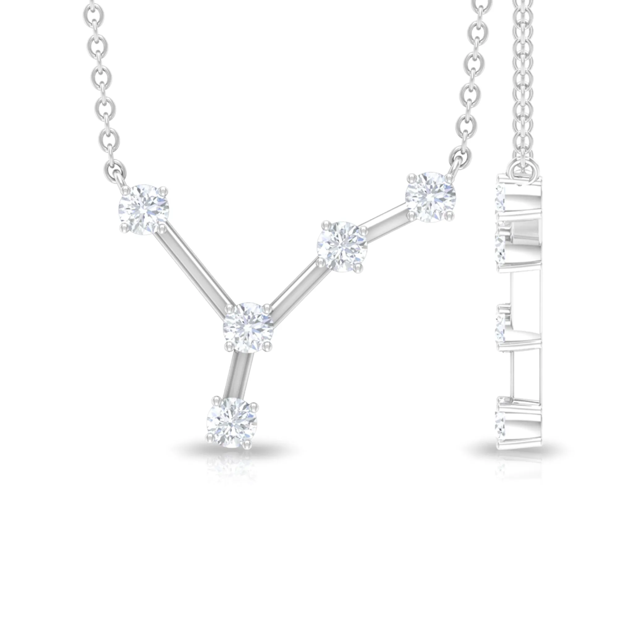 Diamond Cancer Zodiac Constellation Necklace