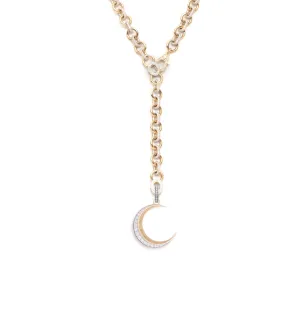 Diamond Crescent - Karma : Pave Diamond Adjustable Sister Hook Necklace