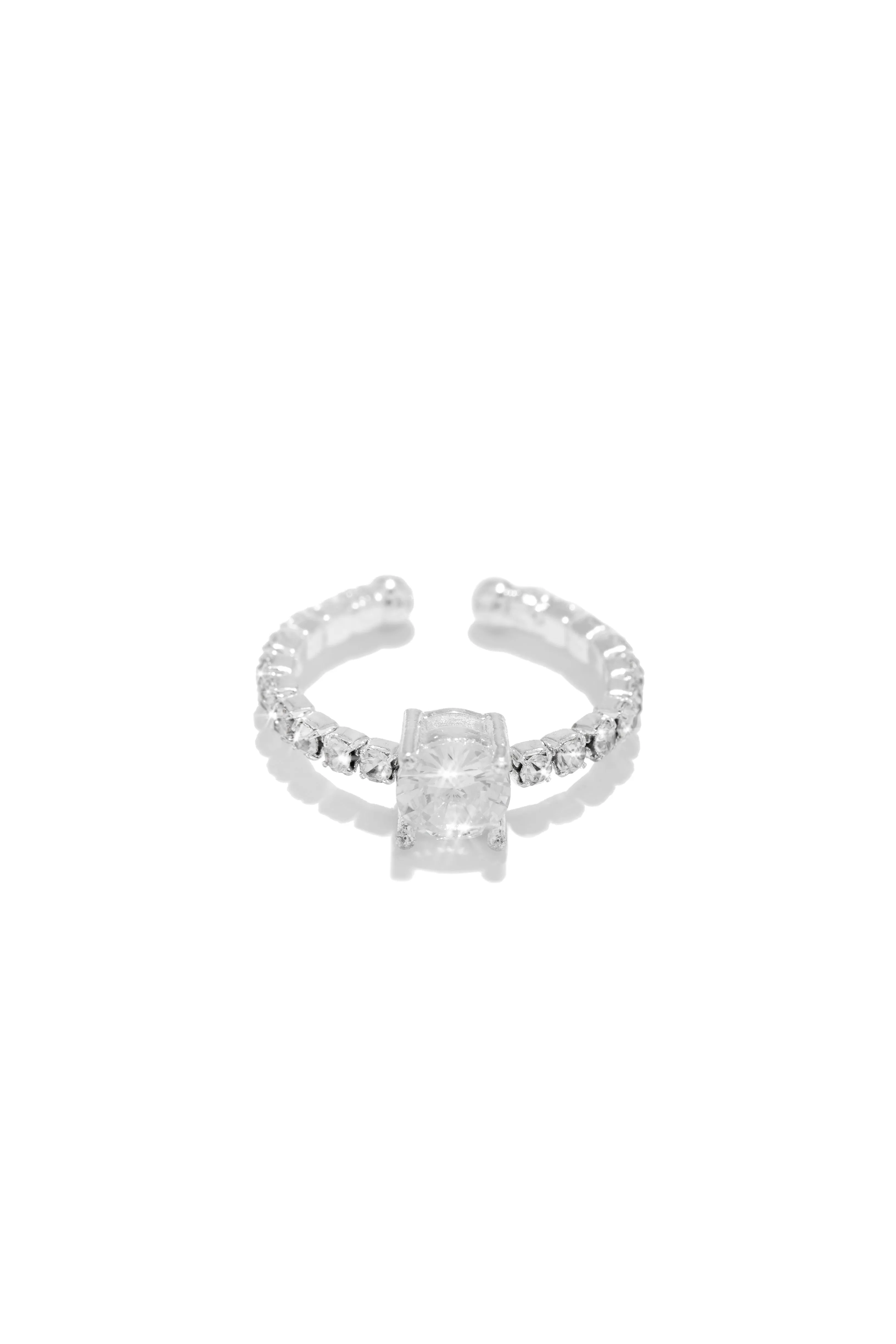 Diamonds Embellished Toe Ring - Silver