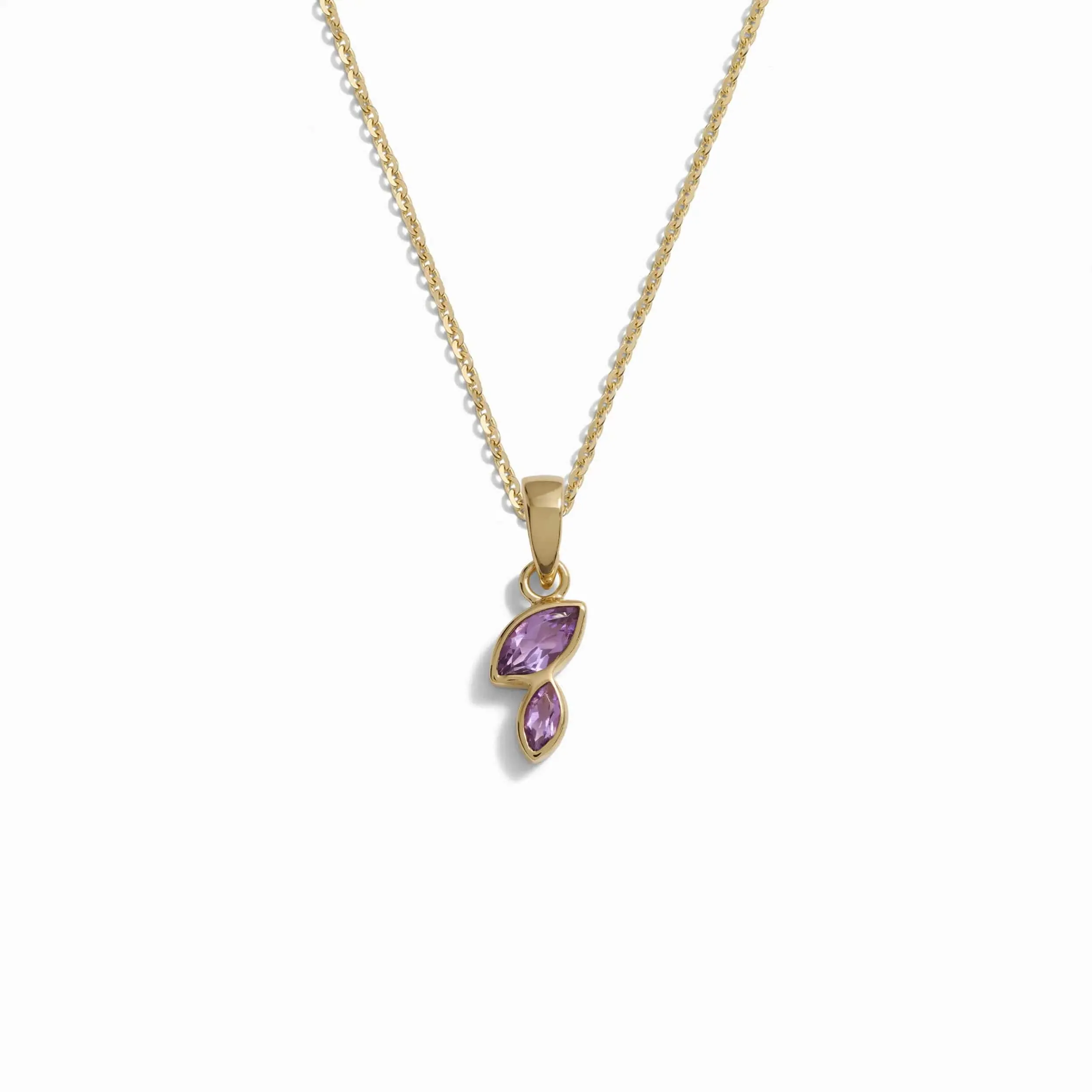 Double Marquise Amethyst Necklace