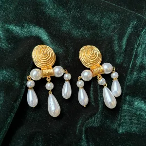 Edouard Rambaud Pearl Chandelier Earrings