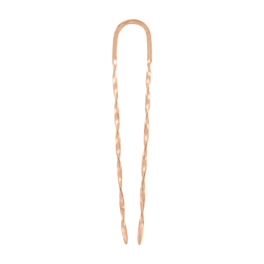 Effortless Twist Hair Pin in Rose Gold - Large