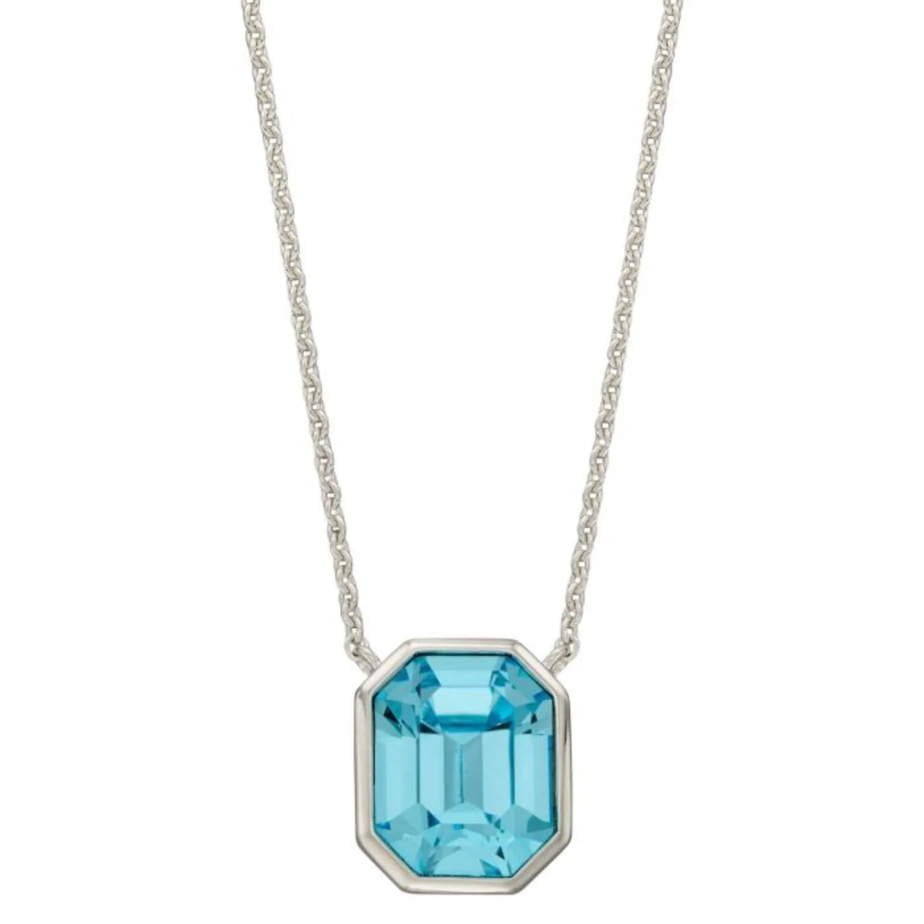 Elongated Octagon CZ Necklace