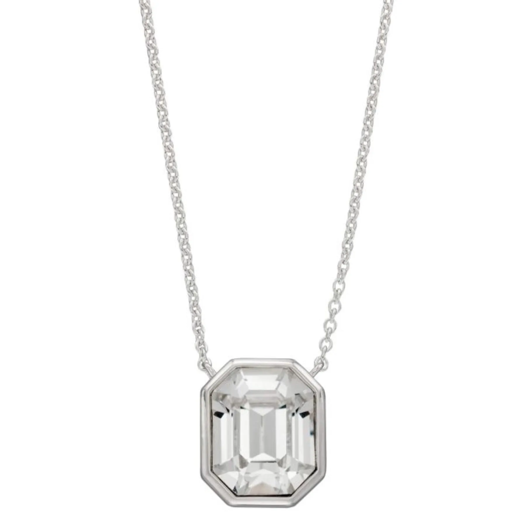 Elongated Octagon CZ Necklace