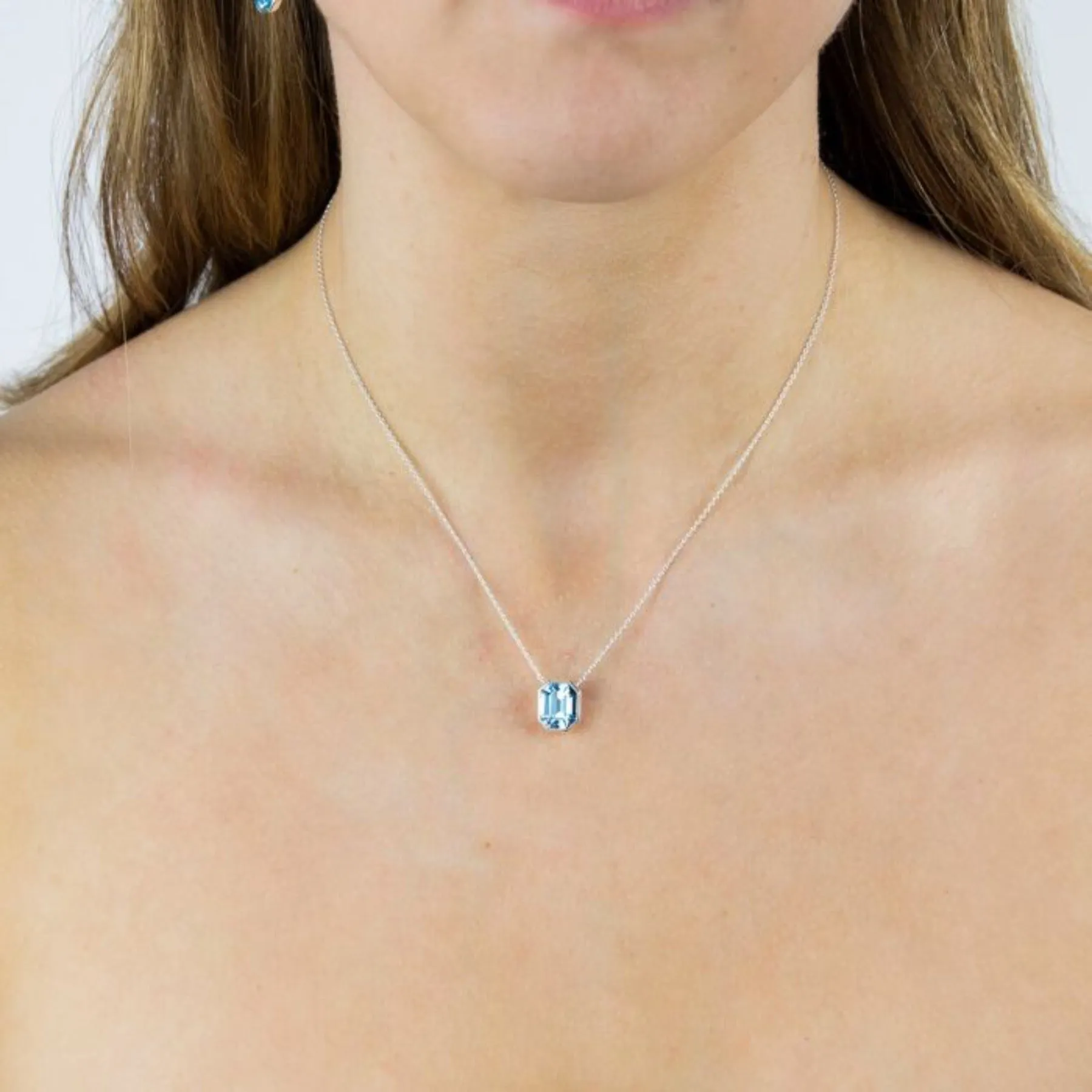 Elongated Octagon CZ Necklace