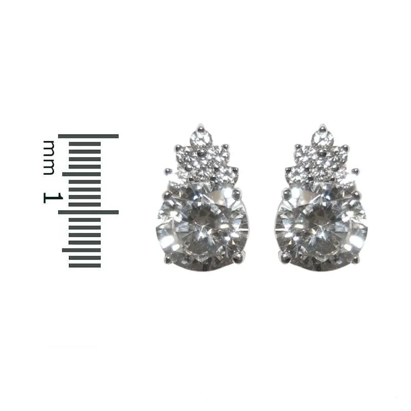 Emily Round CZ Earrings – 10mm | 2ct