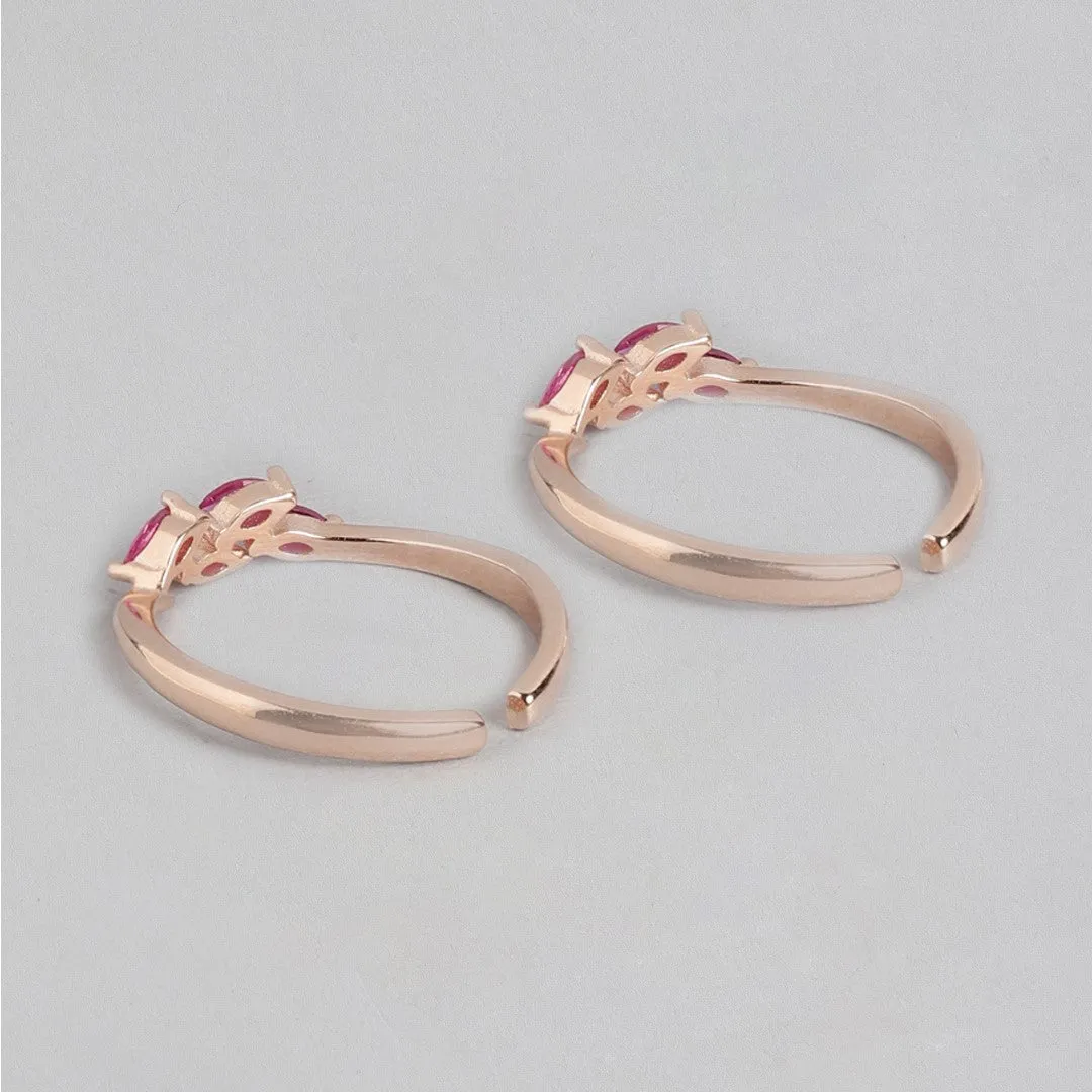 Enchanting Leaflet Rose Gold-Plated 925 Sterling Silver Toe Ring