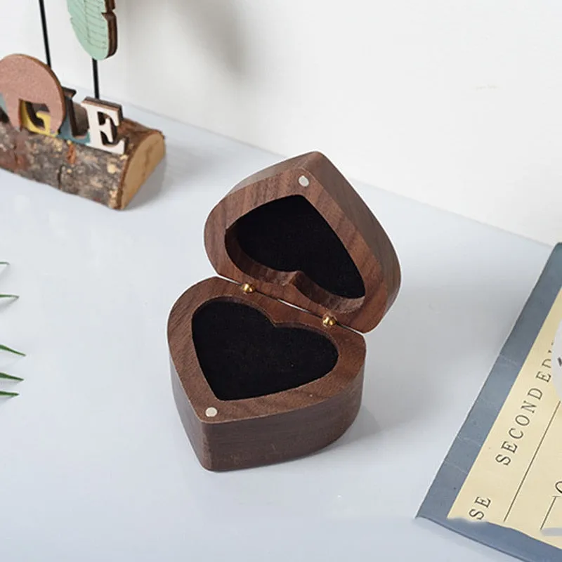 Engraved Wooden Ring Box in Walnut Wood Tone for Any Special Occasion especially Wedding Day