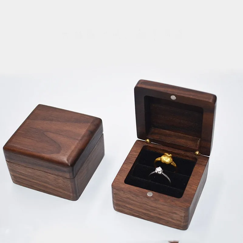 Engraved Wooden Ring Box in Walnut Wood Tone for Any Special Occasion especially Wedding Day