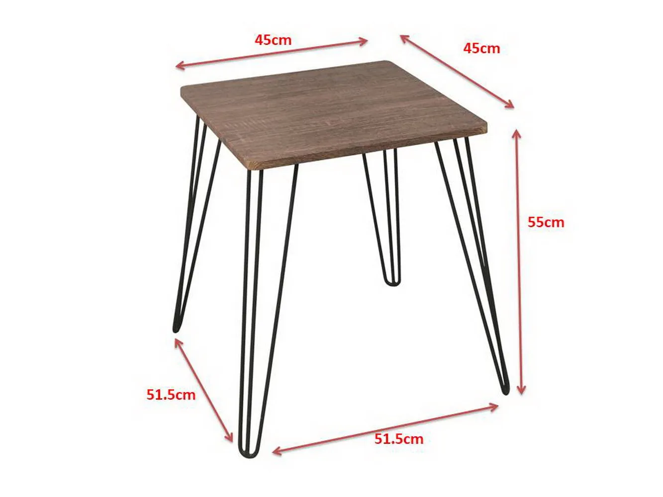 Eros Vintage Style Side Table With Hairpin Legs