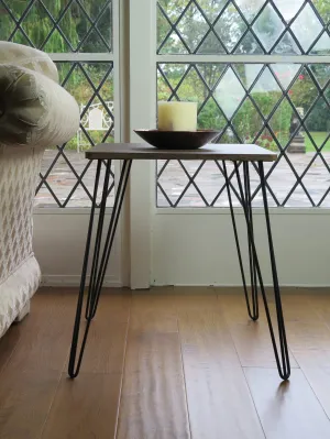 Eros Vintage Style Side Table With Hairpin Legs