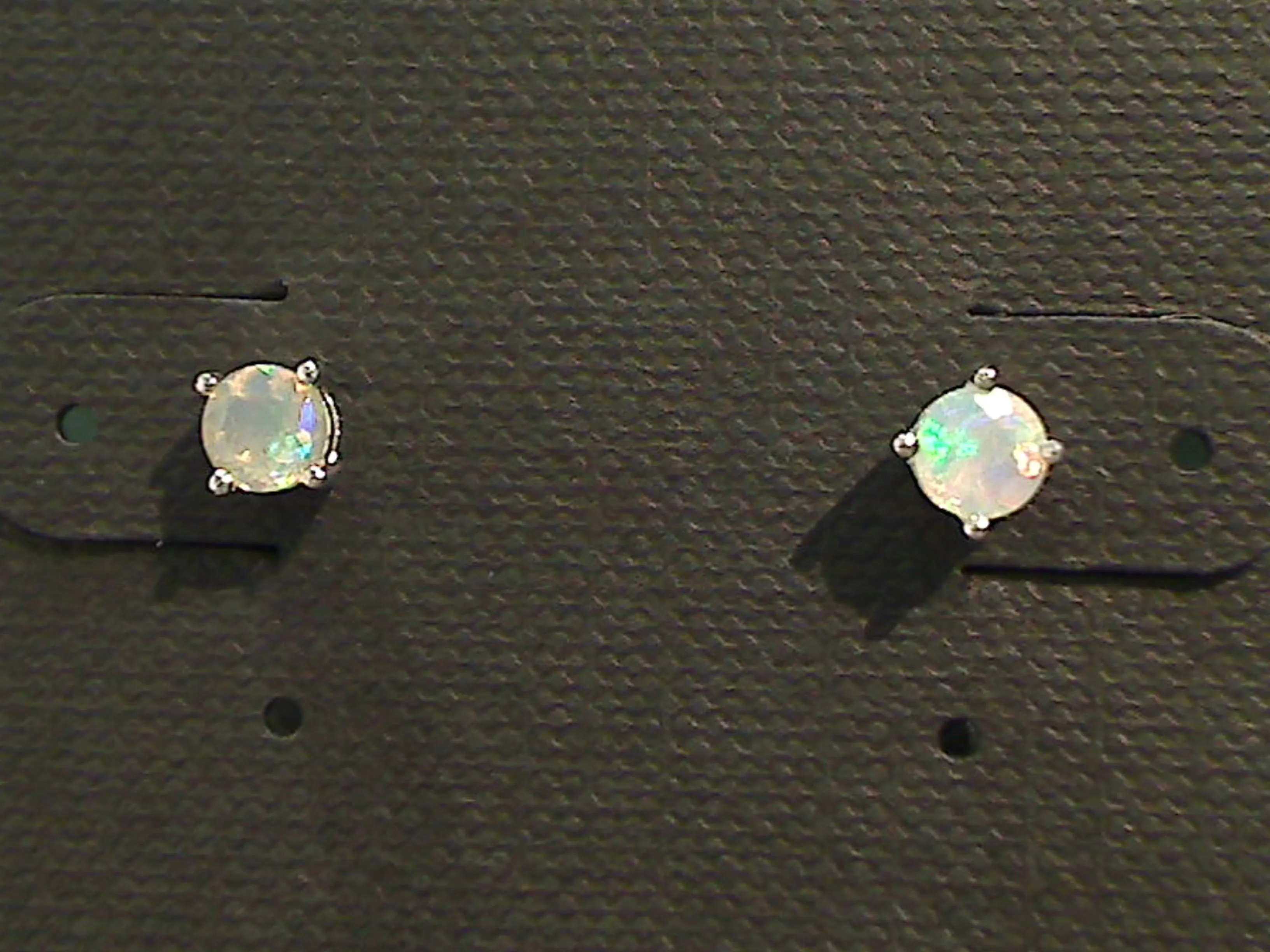 Ethiopian Opal, Sterling Silver Small 4MM Stud Earrings