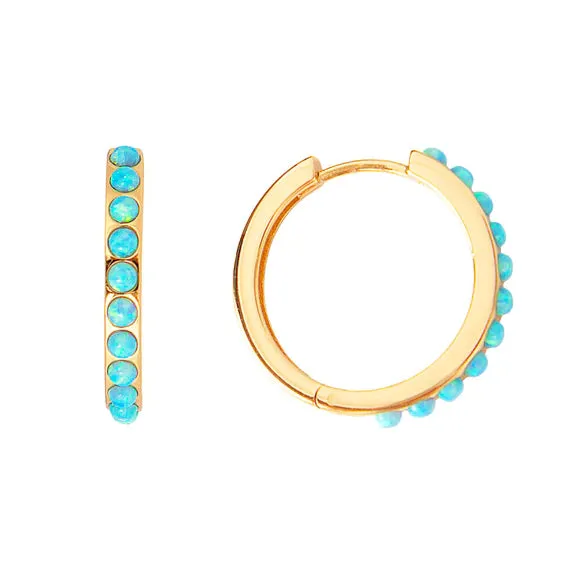 FAIRLEY Crystal Maxi Hoops BLUE OPAL