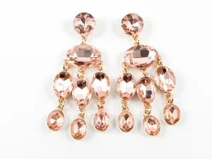 Fancy Elegant Multi Shape Stone Dangle Fashion Earrings