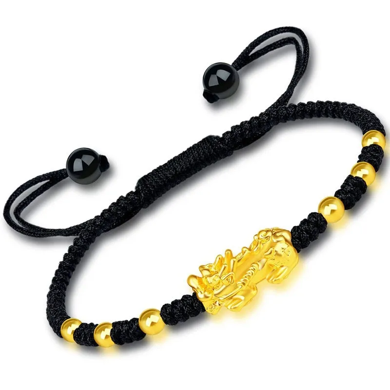 Feng Shui Obsidian Stone Beads Chakra Bracelet