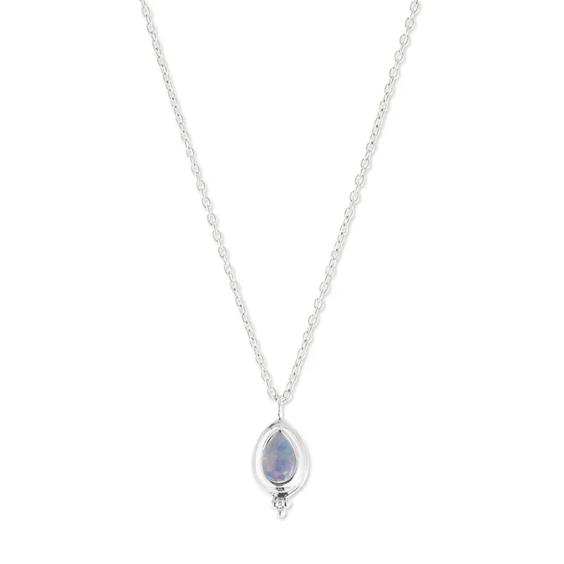 Gaia Necklace, White Opal, Silver