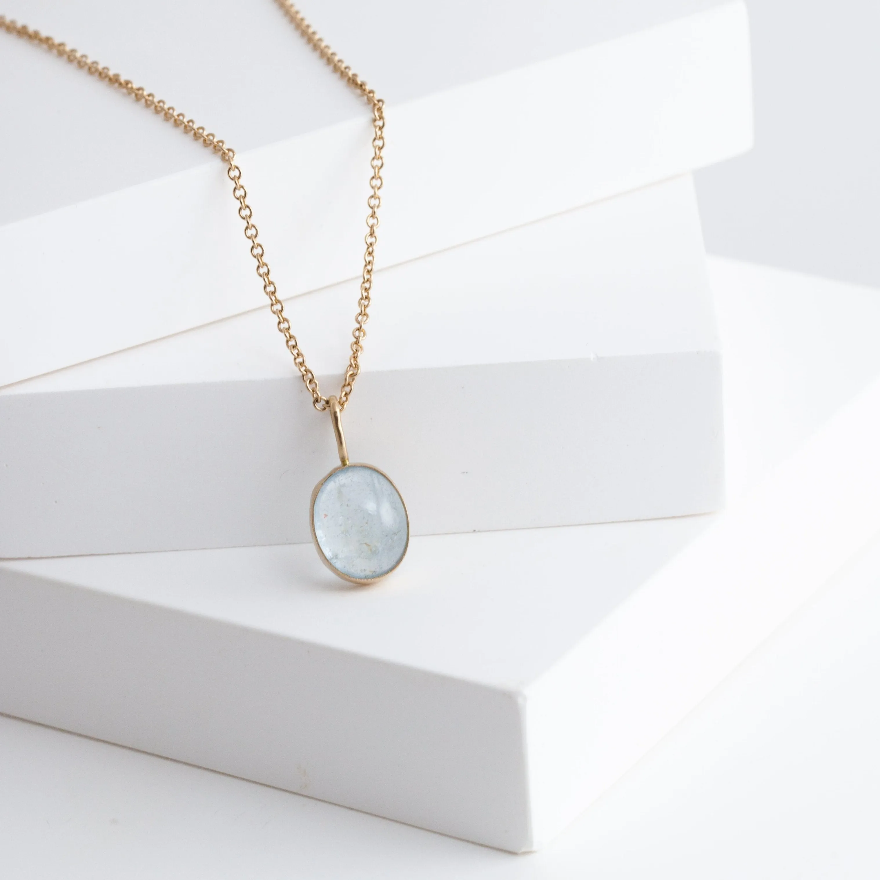 Gallery oval aquamarine necklace