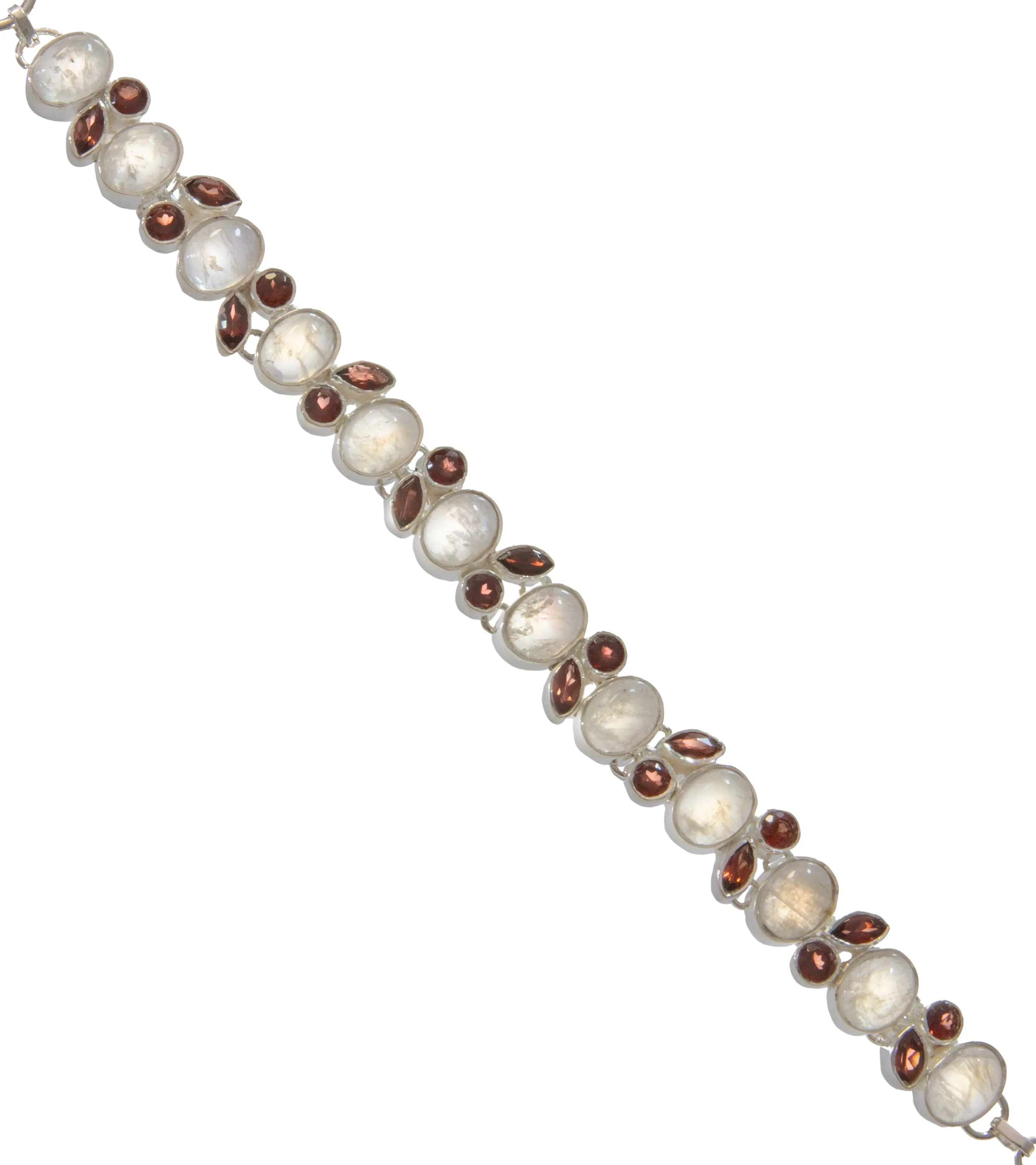 Garnet and Rainbow Moonstone Bracelet