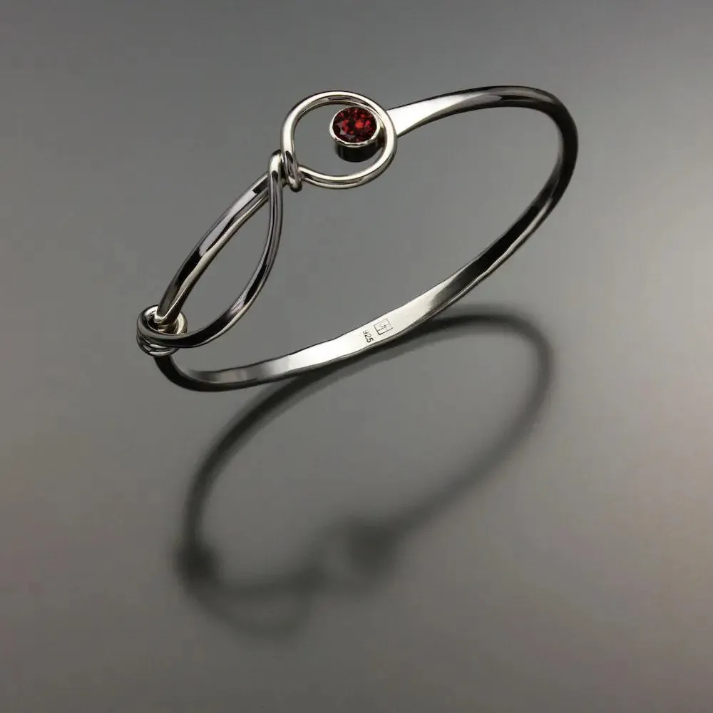 Garnet Bracelet BRA520GR Sterling Silver Sterling Silver by John Tzelepis Jewelry