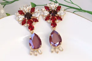 GARNET Chandelier EARRINGS