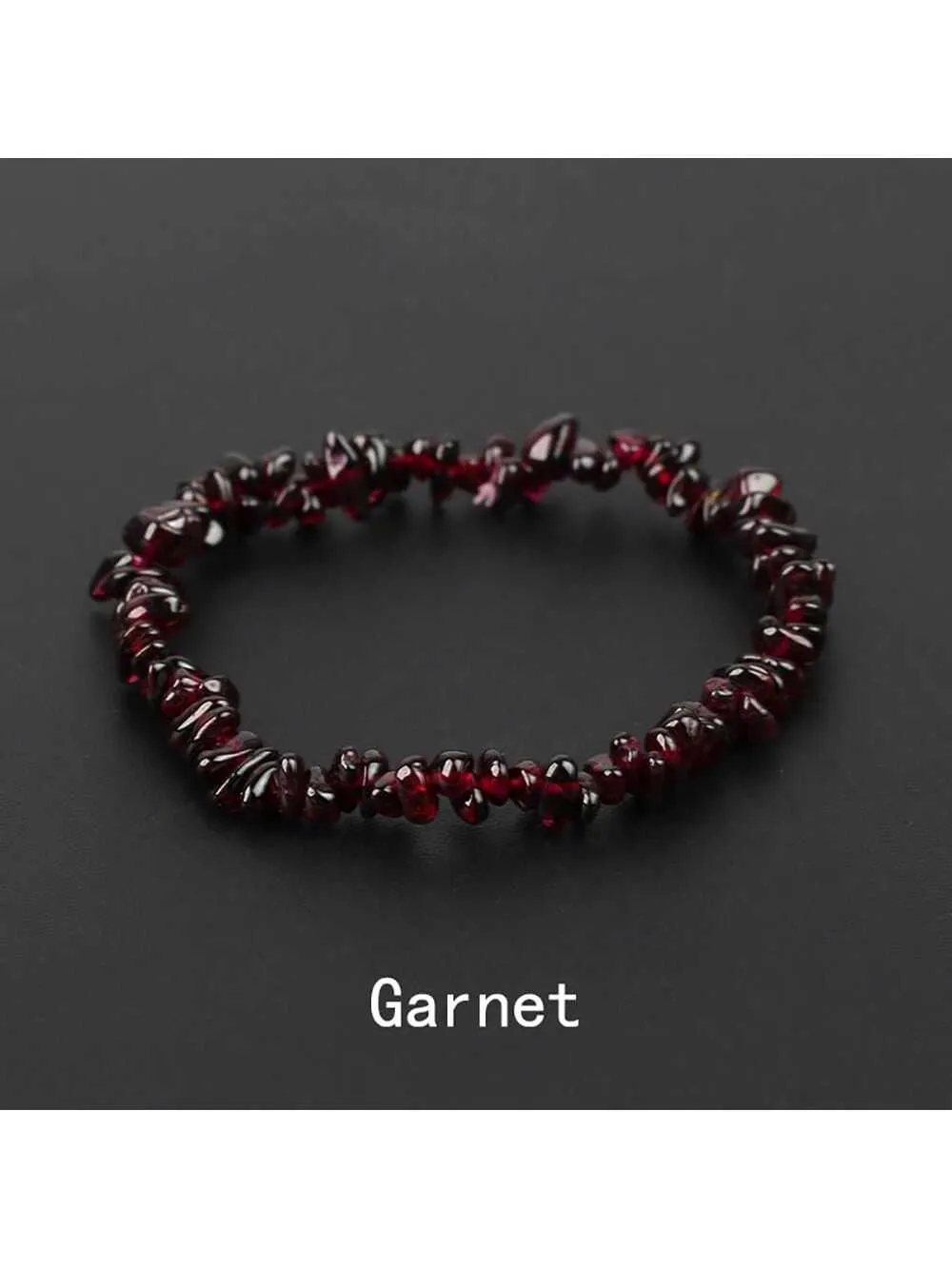 Garnet Irregular Natural Gemstone Bracelet Stretch Chip Beads