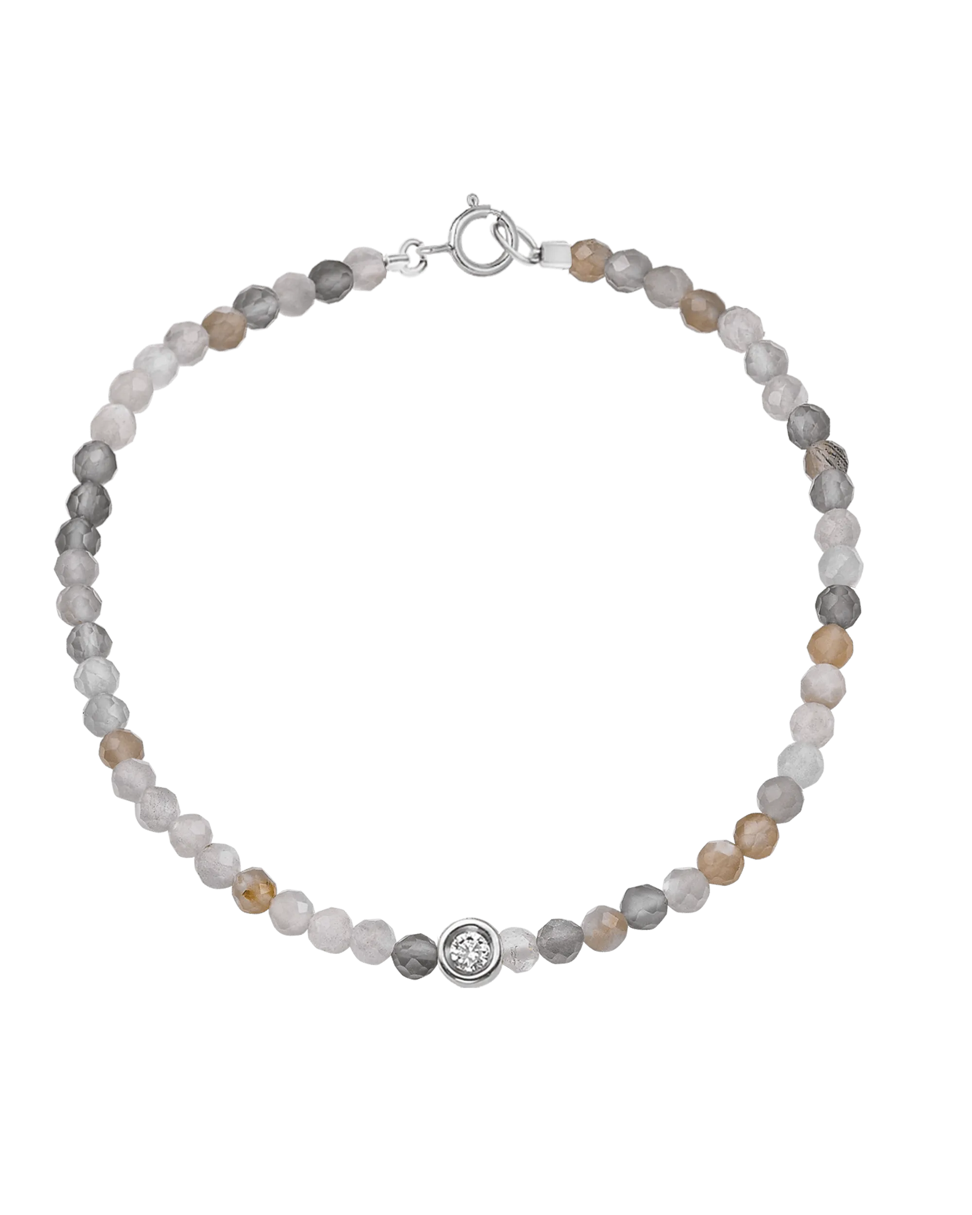 Gemstone & Diamond Bracelet - 14K White Gold