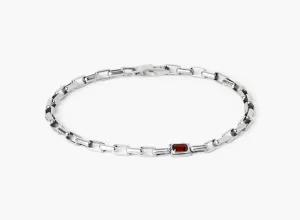 GEMSTONE GARNET / BOX CHAIN BRACELET 367