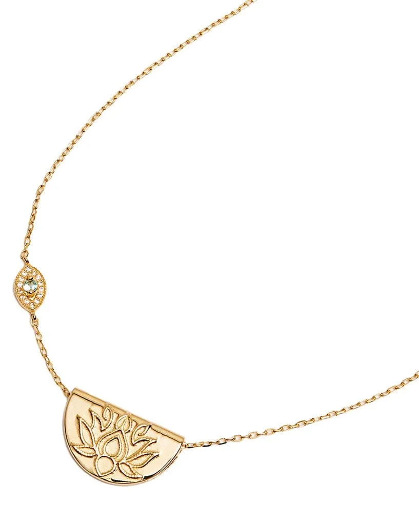 Gold Eye Of Peace Lotus Necklace