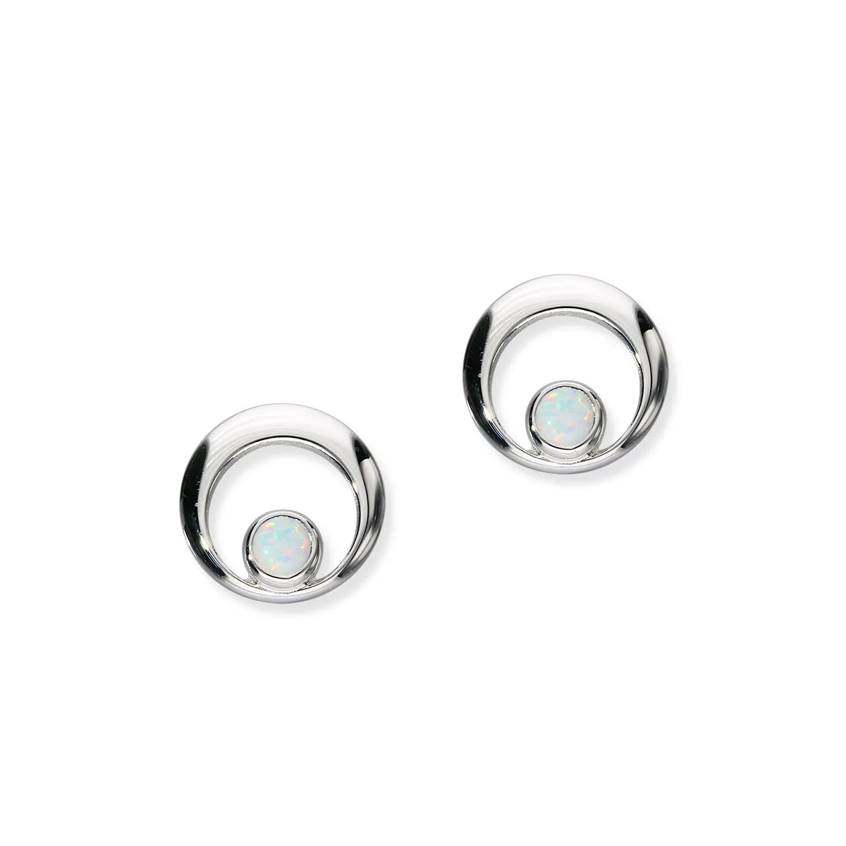 Harlequin Silver Earrings SE360 White Opal