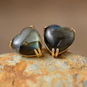 Hearts Labradorite Stud Earrings