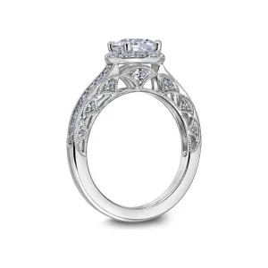 Heaven's Gates Round Halo Engagement Ring