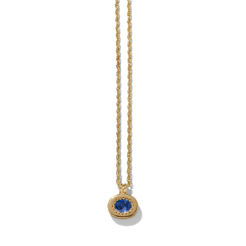 Ilios Necklace, Blue Sapphire, 9kt Yellow Gold