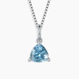 Irosk Trillion Cut pendant in Sterling Silver -  Aquamarine