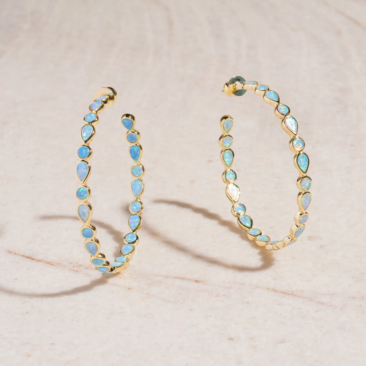 Isla Opal Hoop Earrings