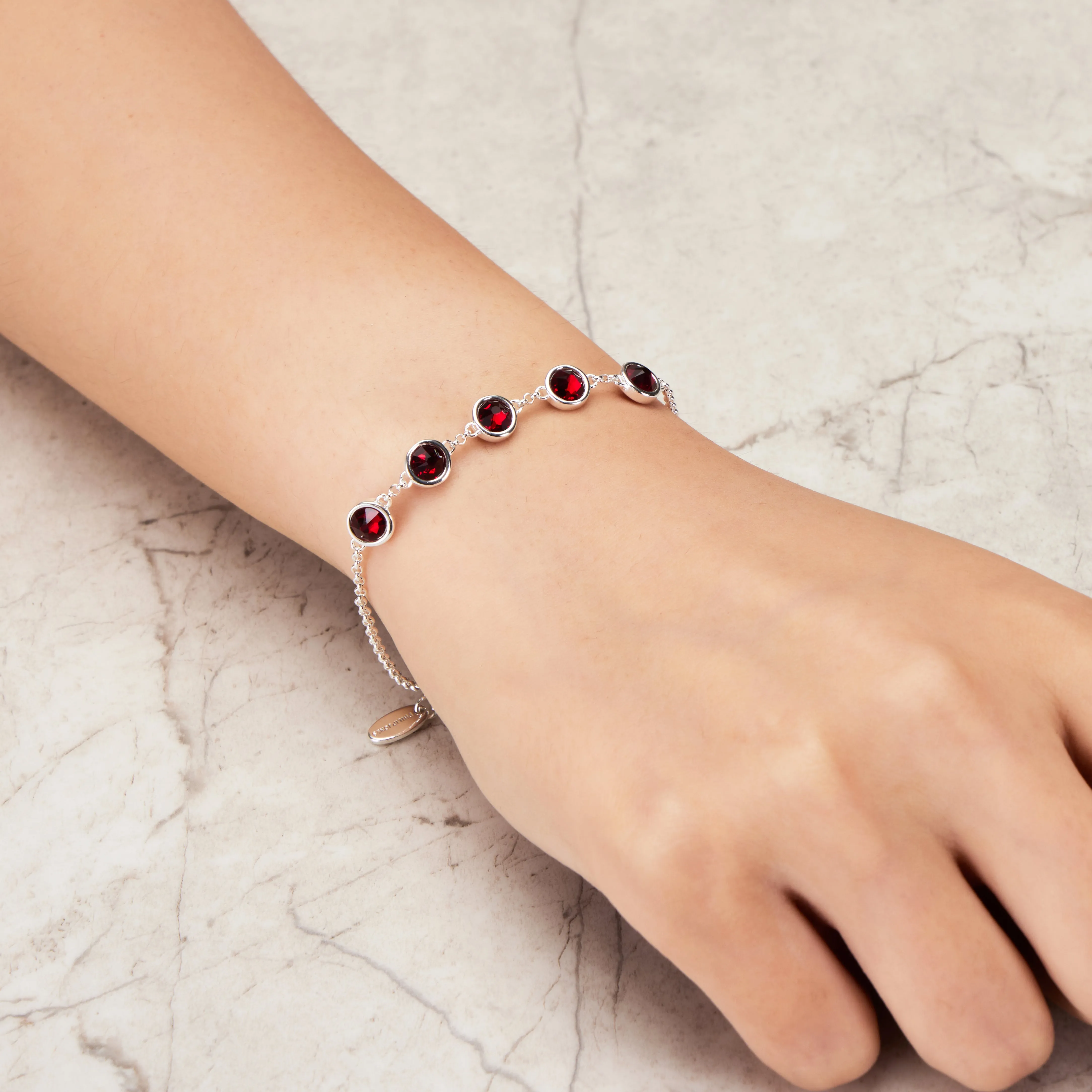 January Birthstone Bracelet Created with Garnet Zircondia® Crystals